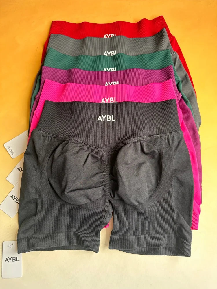 Brand Women's Sports & Yoga Set: Seamless Compression Shorts and Yoga Bra—Moisture-Wicking, Non-Slip, and Secure.