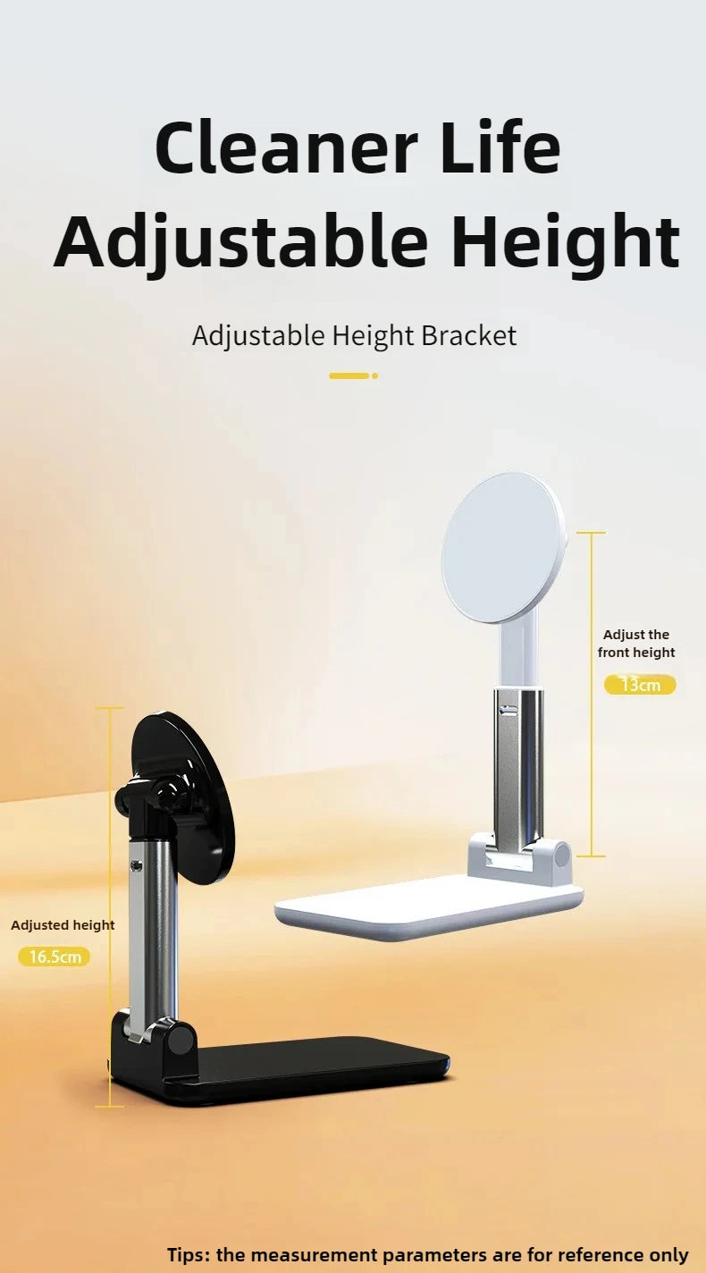 Magnetic Flexible Adjustable Phone Stand Foldable Portable Desktop Mount Holder for All Smartphones with Tight Clip Accessories