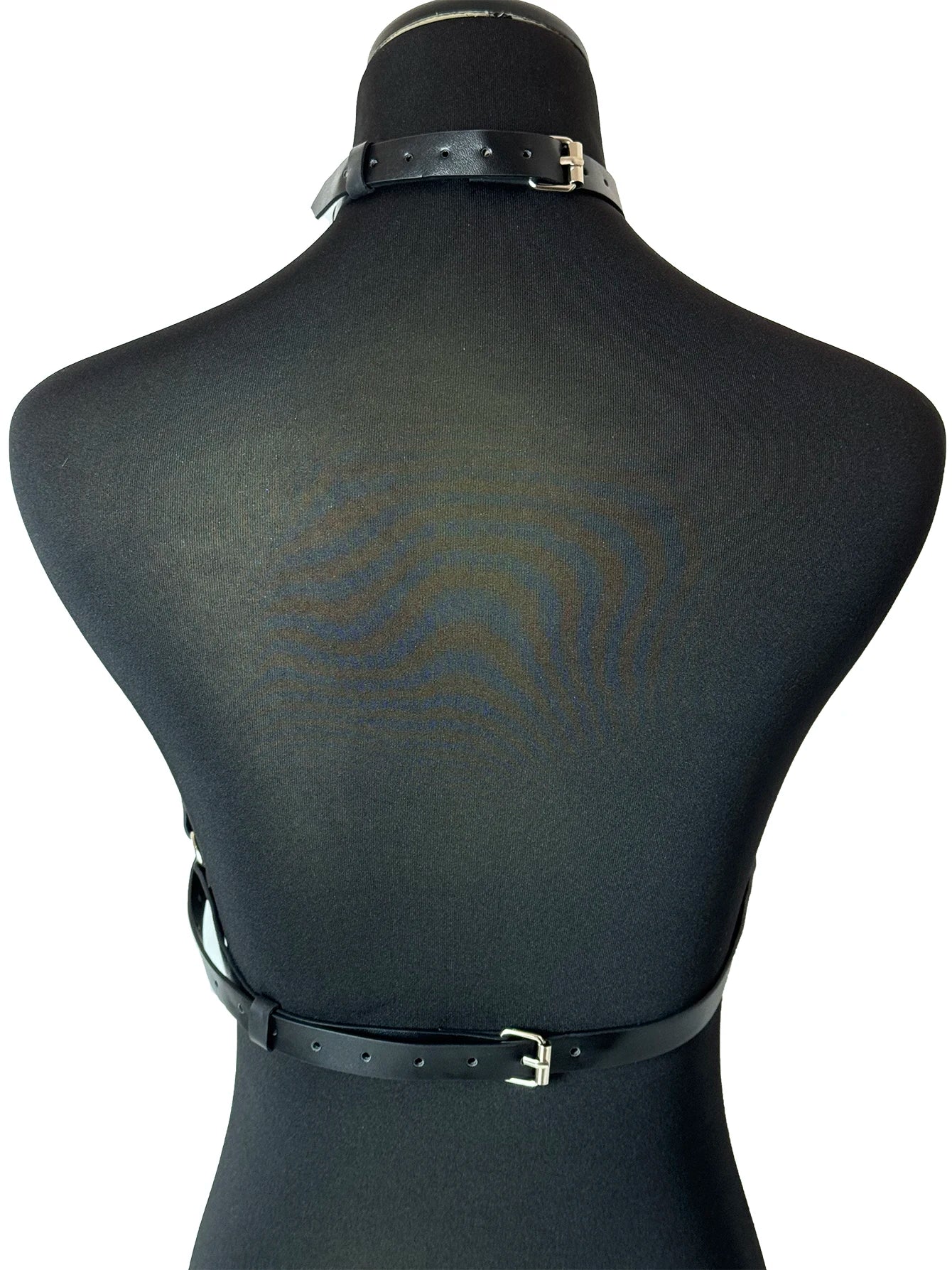 Women Fashion Goth Chest PU Leather Harness with Chains Black Chest Harness with Chains Punk Accessories for Party
