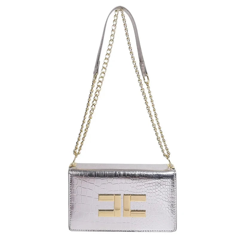 Luxury Designer Bags Women Handbag Fashion Simple Commute Small Square Bag Vintage Alligator Pattern Flap Shoulder Crossbody Bag