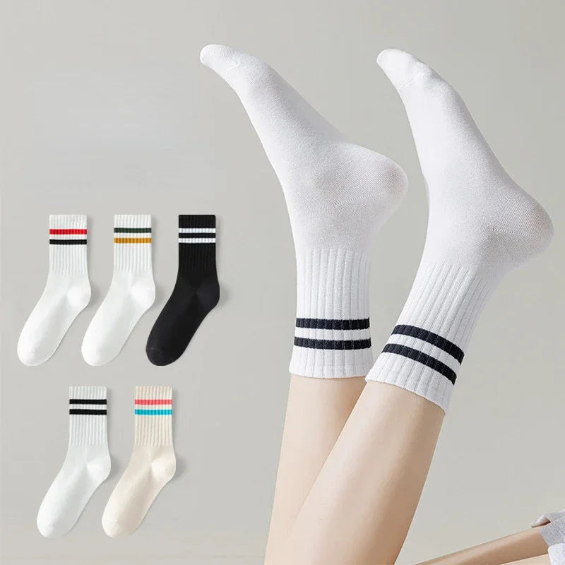 Neue Unisex-Socken aus gestreifter Baumwolle bis zur Mitte der Wade, warme, schweißabsorbierende Anti-Reibungs-Sportsocken, Herren-Basketballsocken, Laufsocken