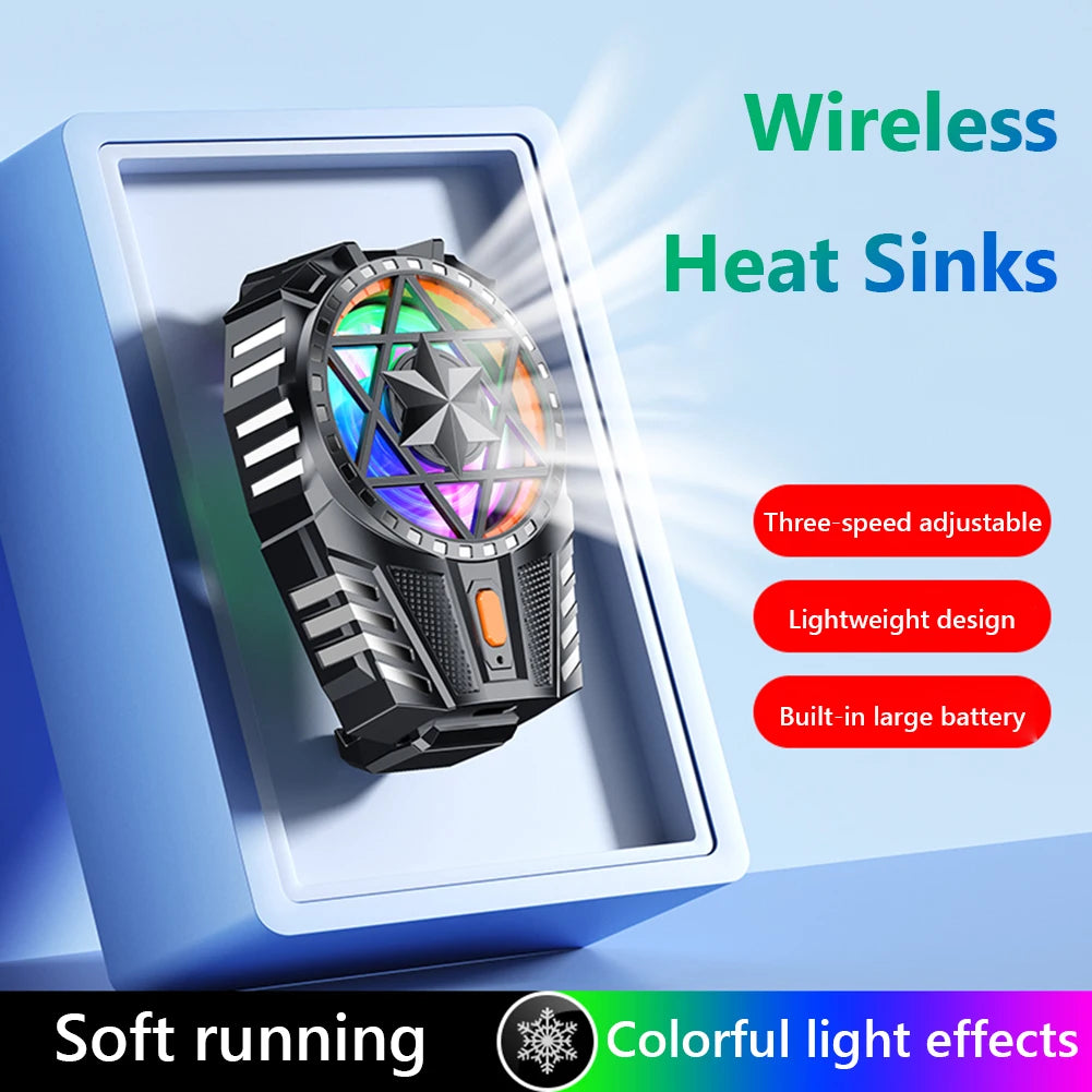 Mobile Phone Radiator Rechargeable Mobile Phone Game Cooler 3 Speed Adjustable Back-Clip Fan Radiator for Phone Tablet Phablet
