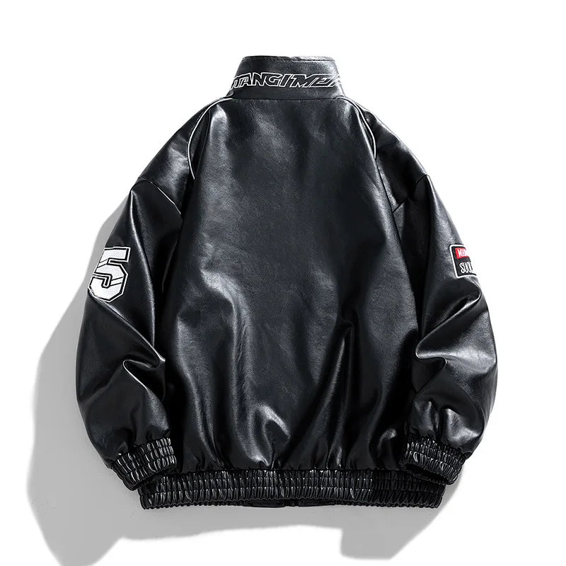 FGKKS 2023 Bomber Casual Jacke Für Männer Druck Trend Mantel Hohe Qualität Design Junge Streetwear Leder Jacke Männlich
