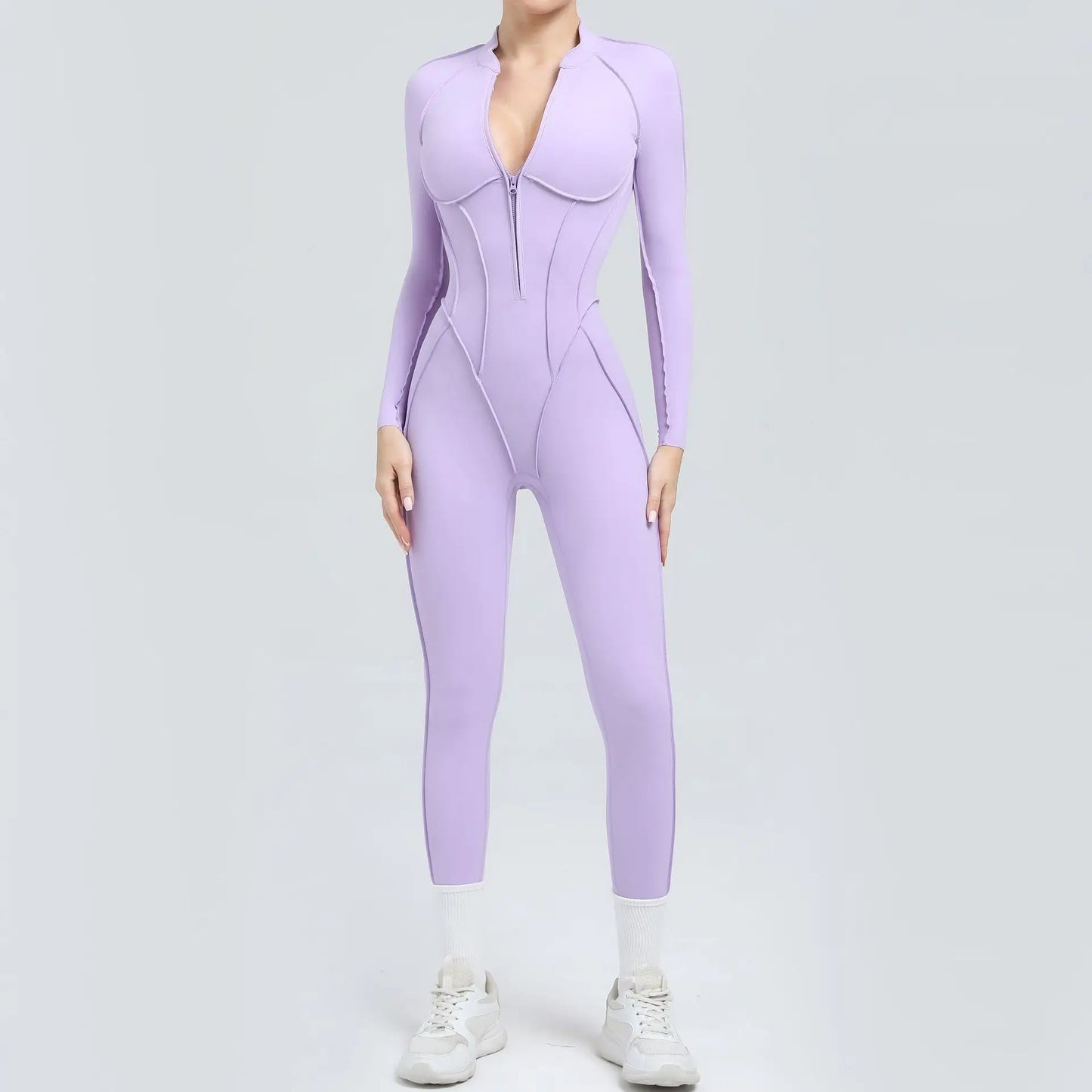 Women's Tracksuit Gym Workout Sports Clothes Outfit Zipper Jumpsuit Yoga Fitness Overalls Set Open Back Bodysuits Suit for Women