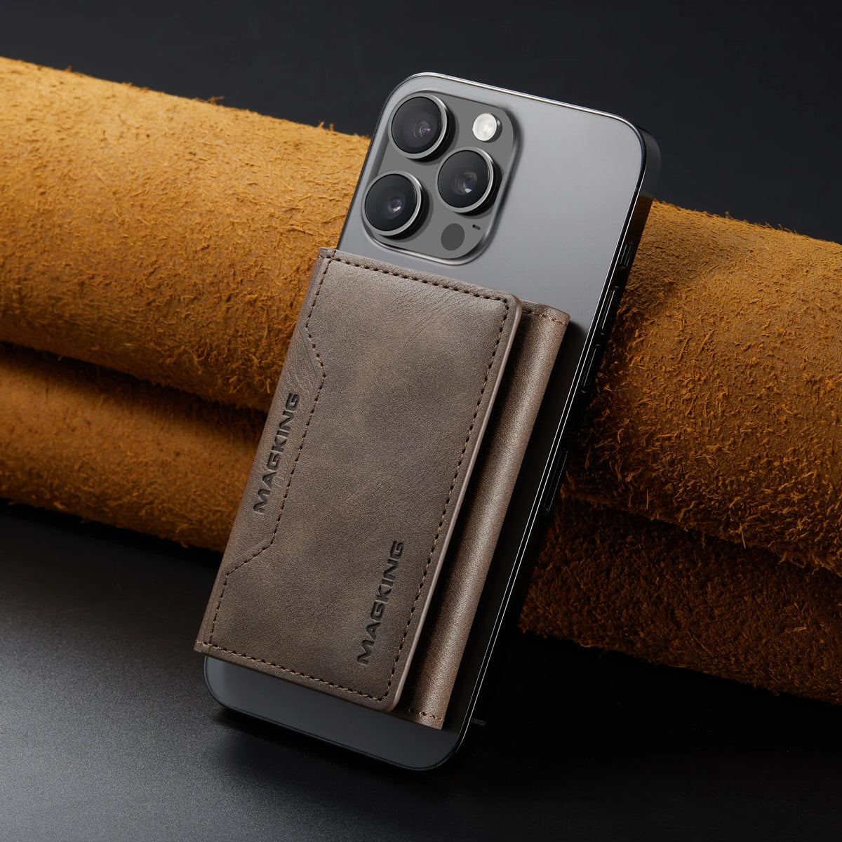 For IPhone 12 13 14 15 16 17 18 Pro Max For Magsafe Leather Wallet Magnetic Cellphone Card Holder Bank Card Strong Magnet Case