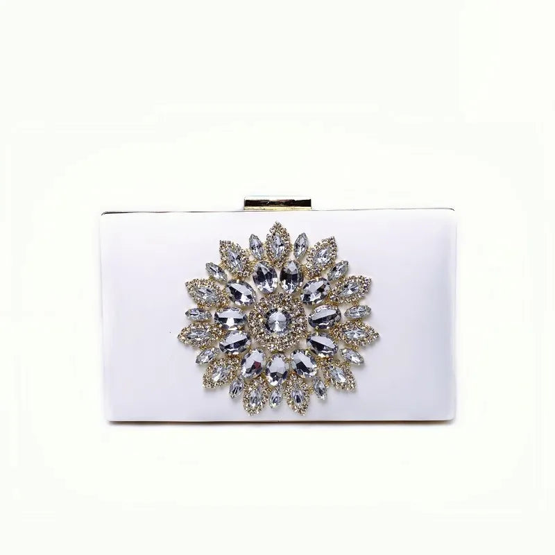 White Women Clutch Bag Wedding Clutch Purse Bridal Evening Crystal Summer Bags for Women 2021 Luxury Small Crossbody Bags