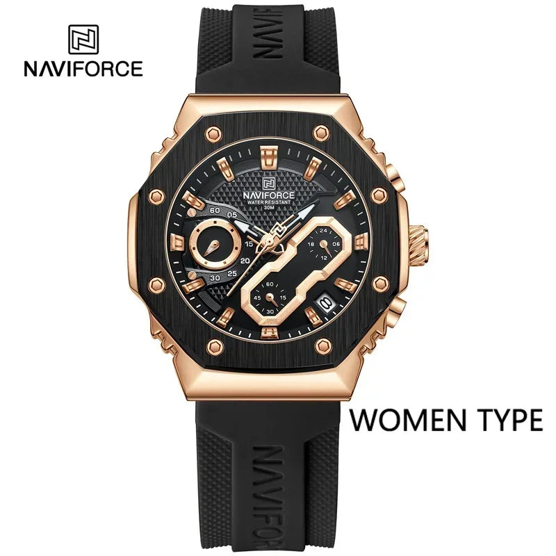 NAVIFORCE Original Men Watch Quartz Top Brand Luxury Digital Male Clock Military Business Sport Women Lady Lover Wristwatch 8035