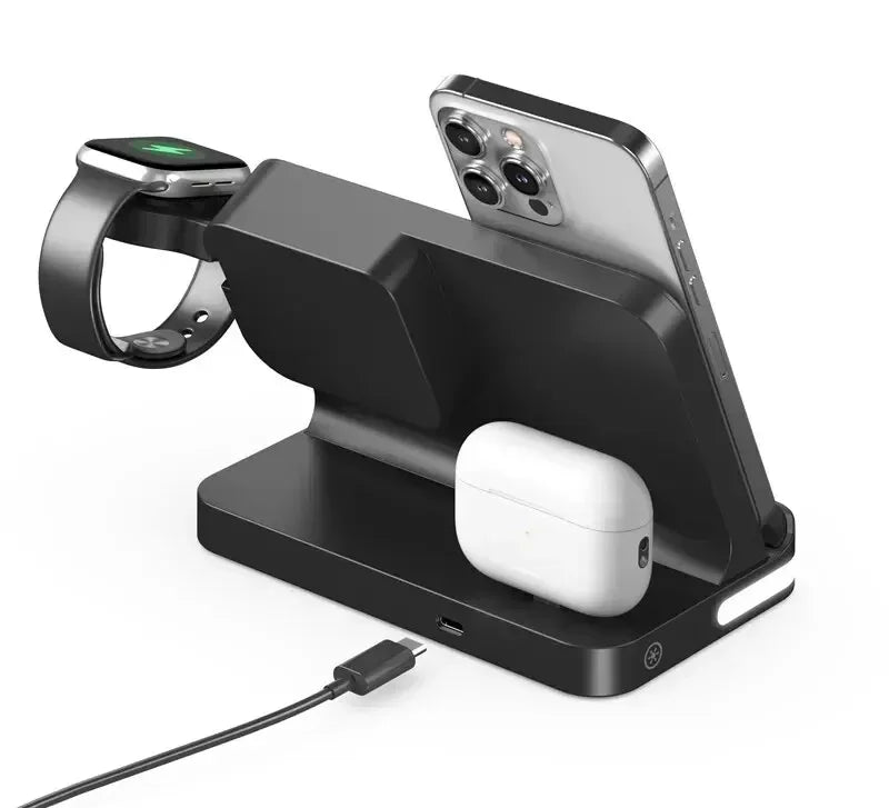 6 In 1 Wireless Charger Stand For iPhone Samsung S23 S22 Ultra Note Fold Galaxy Watch 5 4 Active Buds Fast Charging Dock Station