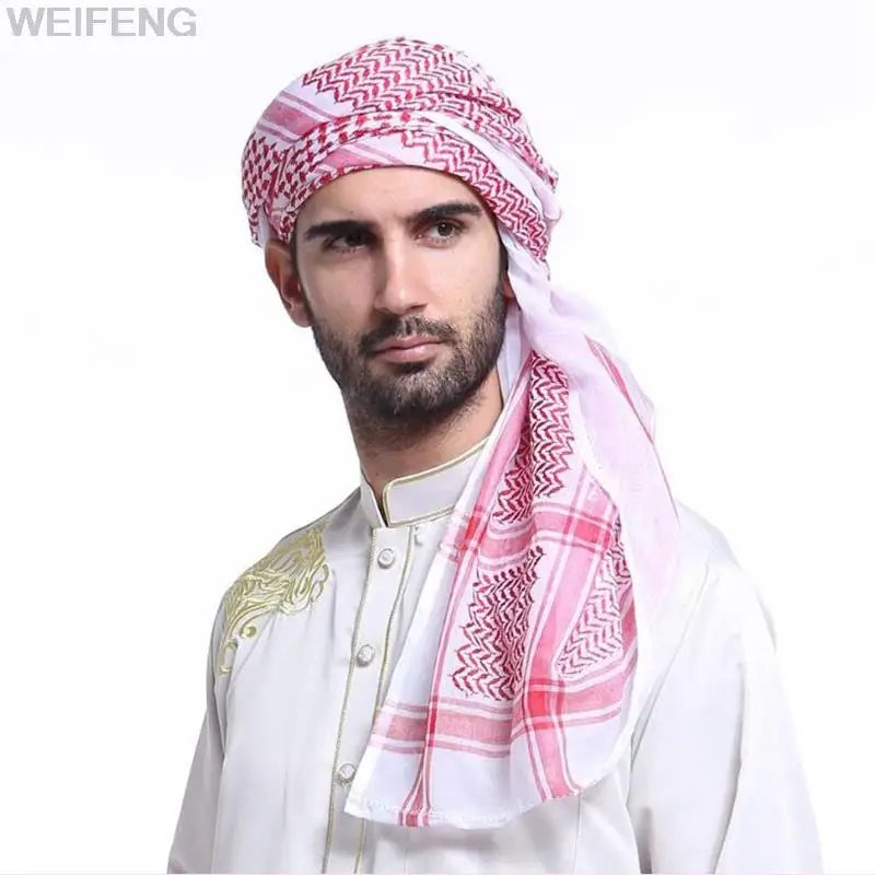 Muslimischer Shemagh-Schal, traditionelles islamisches Zubehör, Kopftuch, islamisches Halstuch, winddicht, arabischer Keffiyeh, Shemagh-Schal