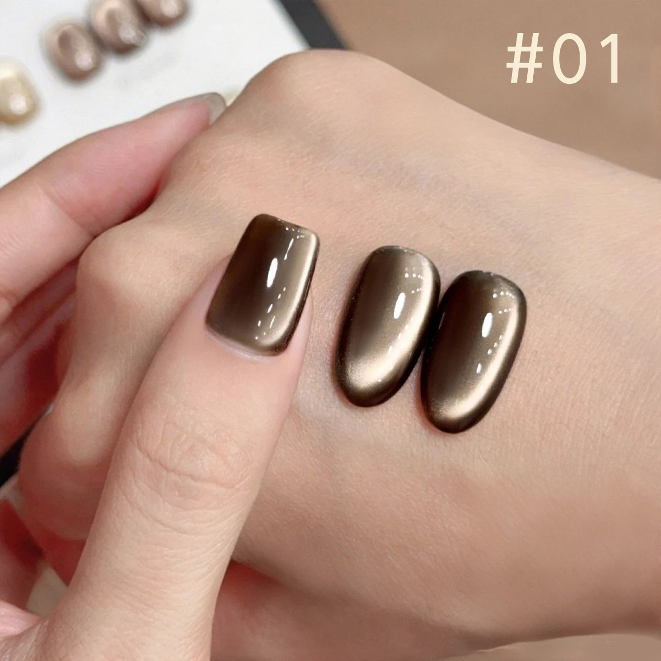 12ML 1-21pcs Autumn Nails Toe Selling Whitening Glass Bead Cat Eye Gel Nail Polish Black Nails Nail Art Grey Cat Eye Nail Glue