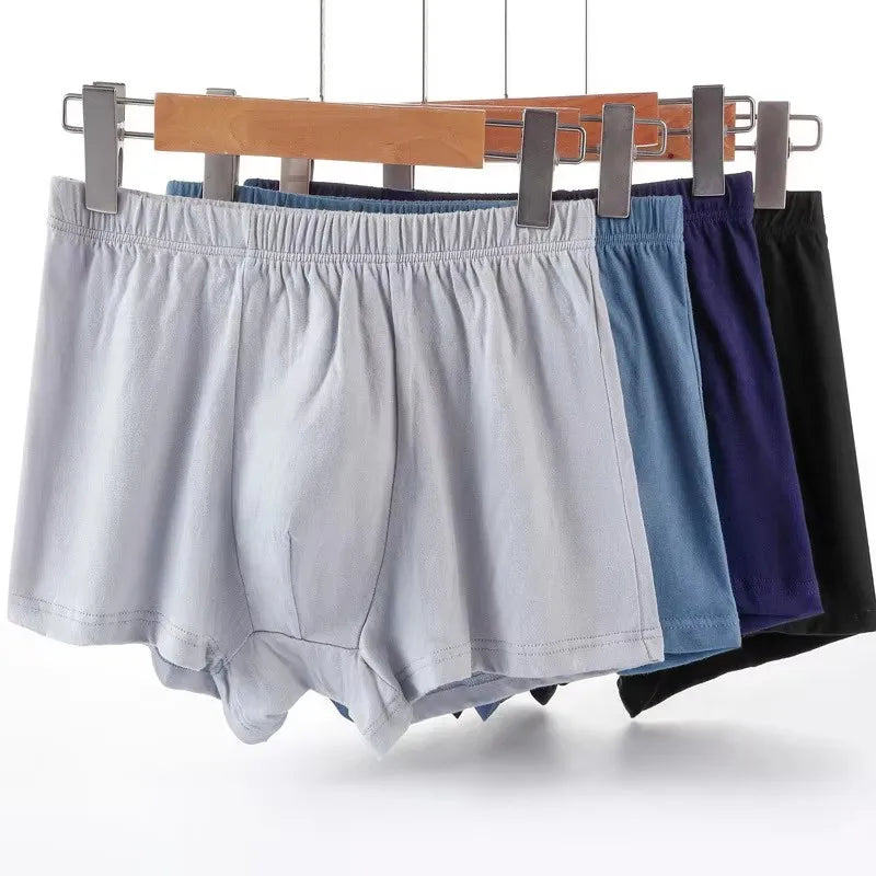 4pcs/set 100% Cotton Men's Underwear Middle Aged and Elderly Boxer Shorts Breathable Soft Men Underpants Large Size L-7XL