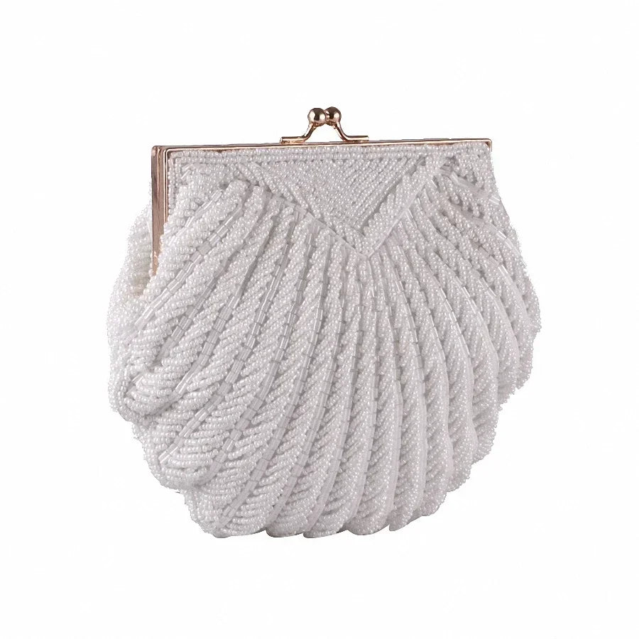 Evening Bags Women Clutch Evening Clutch Bags Wedding Bridal Handbag Pearl Beaded Fashion Shell Chain Party Bags LI-383