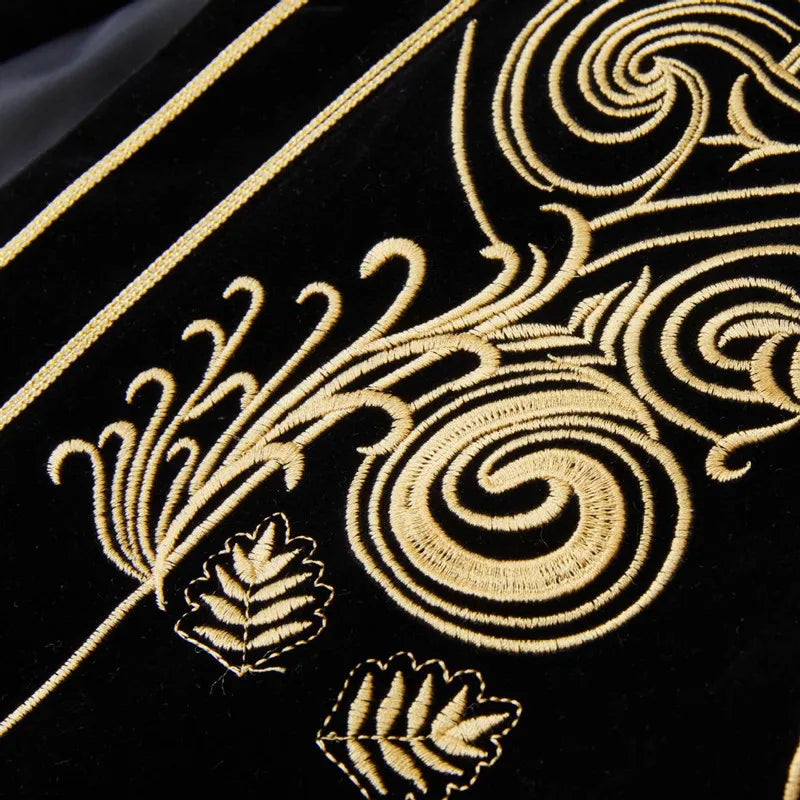 Fashion Brand Men Luxury Embroidered Suits Velvet 2piece European Gentleman Wedding Party Cardigan Style Blazers and Pants