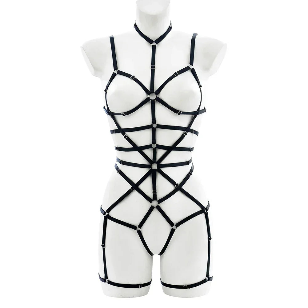 Women Sexy Body Harness Belt Bdsm Bondage Lingerie Garter Belt Leather Lingerie Gothic Fetish-Clothing Festival Rave Outfit