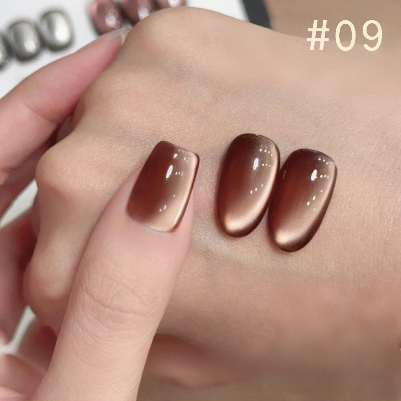 12ML 1-21pcs Autumn Nails Toe Selling Whitening Glass Bead Cat Eye Gel Nail Polish Black Nails Nail Art Grey Cat Eye Nail Glue