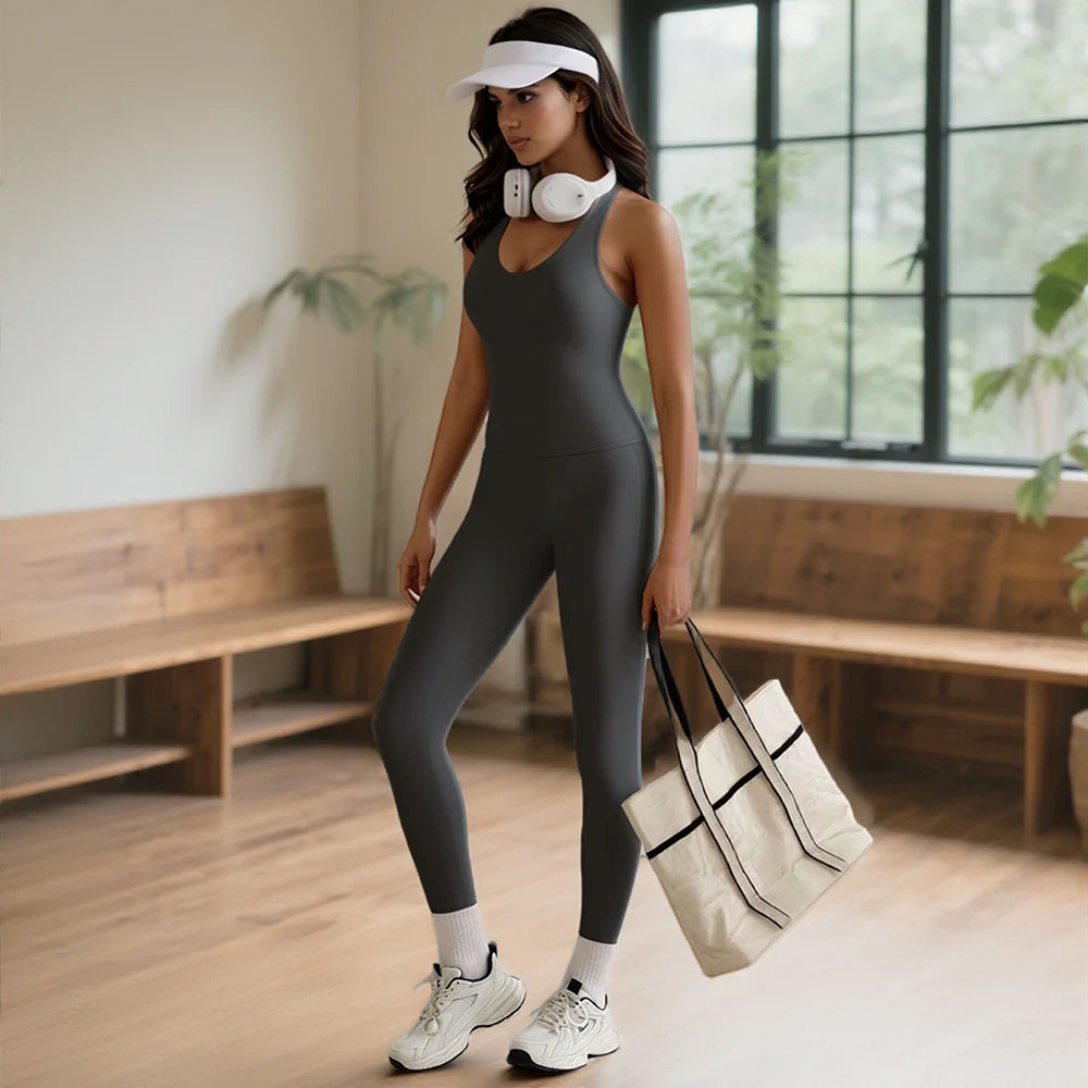 Women 2 Piece Yoga Sets Padded Tank Tops Vest Tummy Control Gym Leggings Yoga Outfits Mujer Sportswear Activewear Female