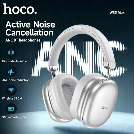 HOCO W35 Max ANC Noise Reduction Bluetooth Headphones Volume Control Over Ear Wireless Headsets 90H Use Time Earphones Universal