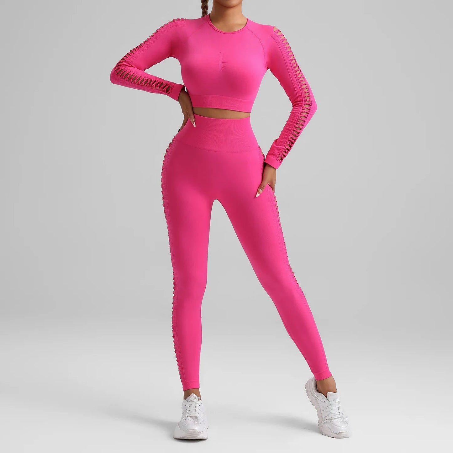 Yoga Sport Outfit For Woman Fitness Women's Two Pieces Pant Sets Suits Tracksuit Sportswear Woman Gym Yoga Workout Clothes