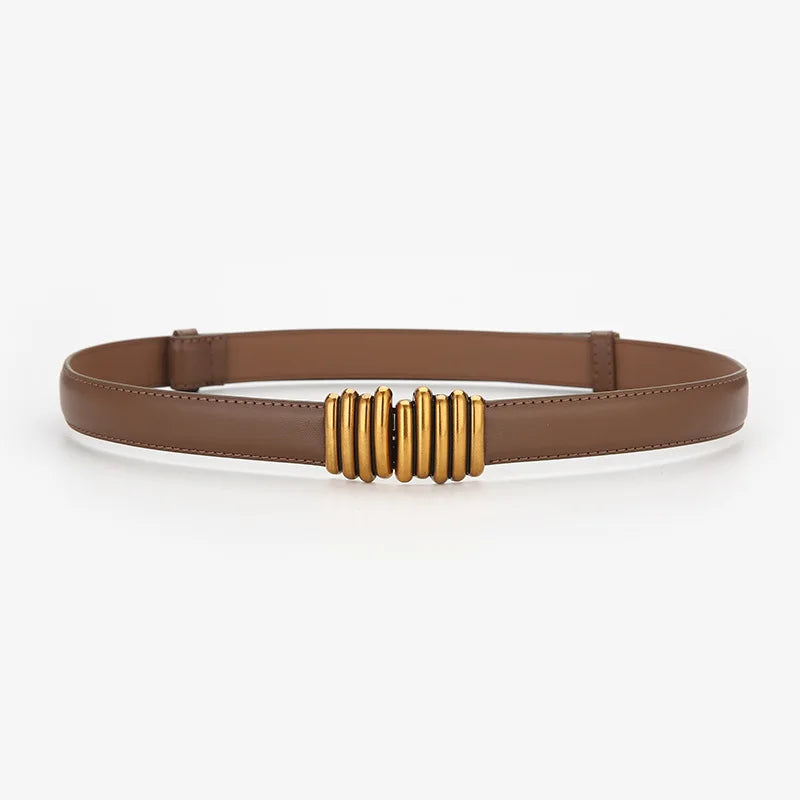 Neue verstellbare Gürtel aus echtem Leder für Damen, Bandbreitengürtel, Kleiderdekoration, vielseitiger Designer, hochwertiger Damenbund