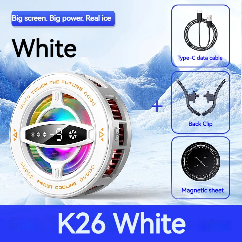 Semiconductor Magnetic Cooler With Temperature Display Radiator Fast Heat Dissipation for Phones Gaming Tablet Cooling Pad