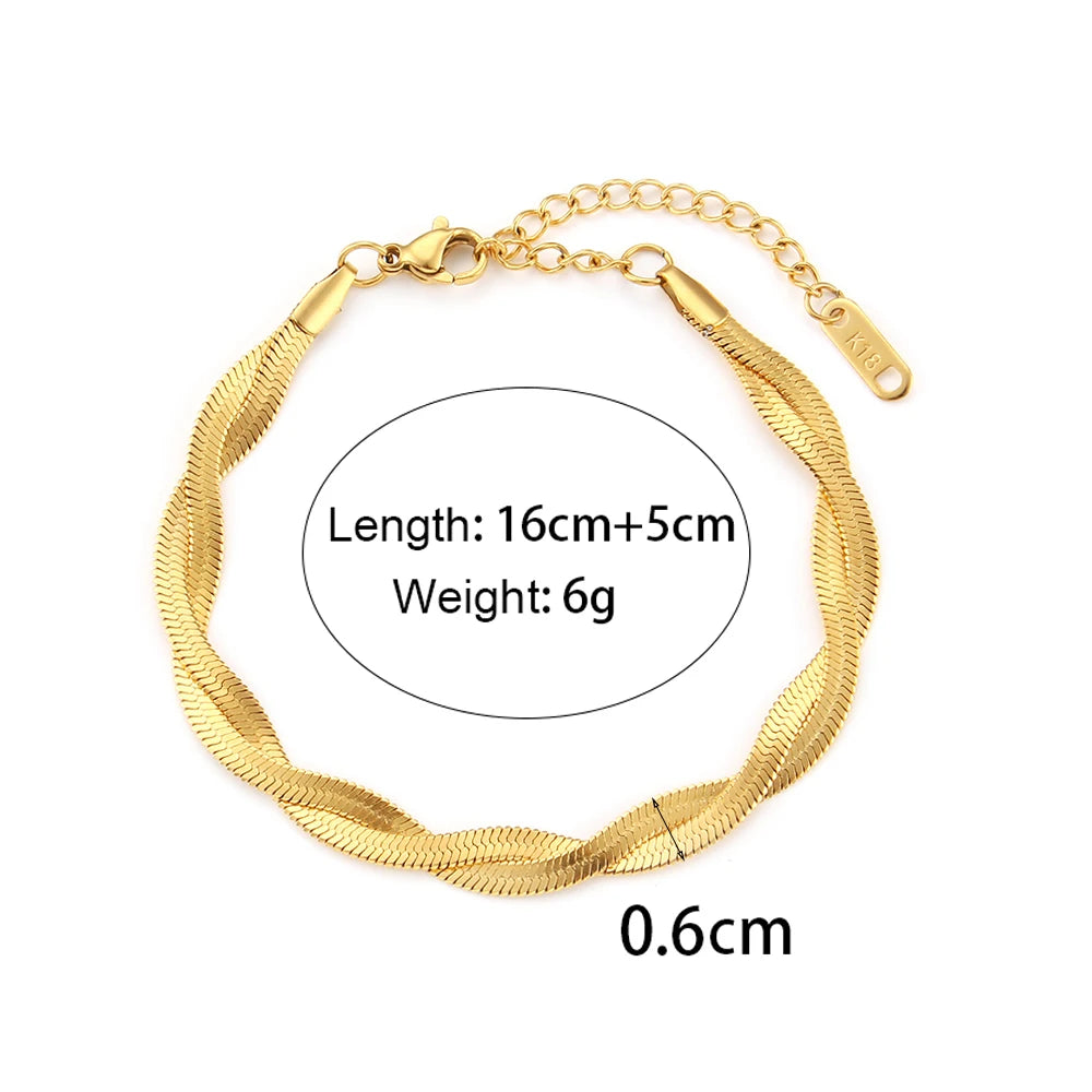 Miniamlist Men Bracelet Gold Jewelry Street Style Stainless Steel 316L 18k Gold Plated Cuban Chain Bracelets For Women