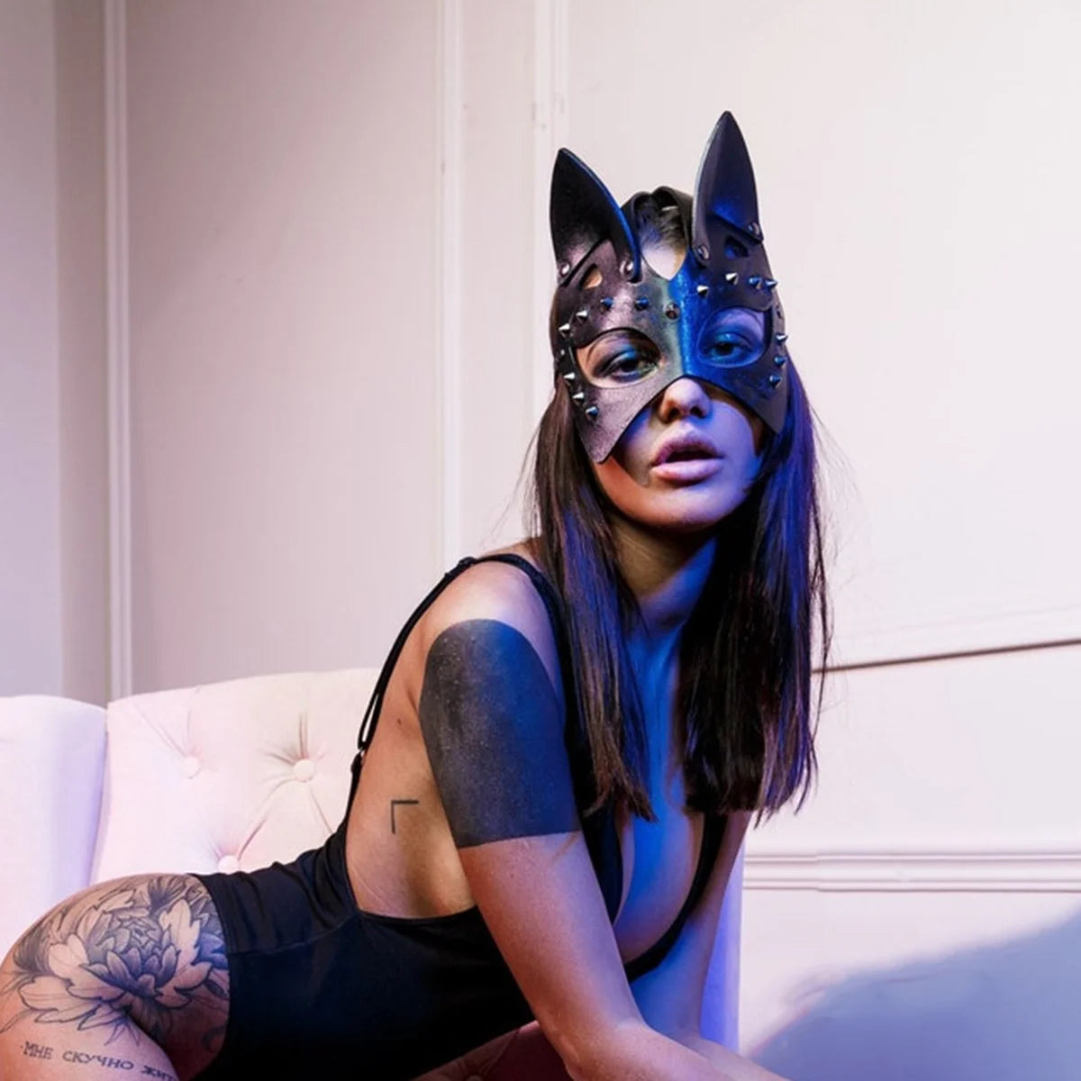 Women's Fashion Black Cat Mask Gothic Halloween Costume Face Accessory for Party, Valentine's Day