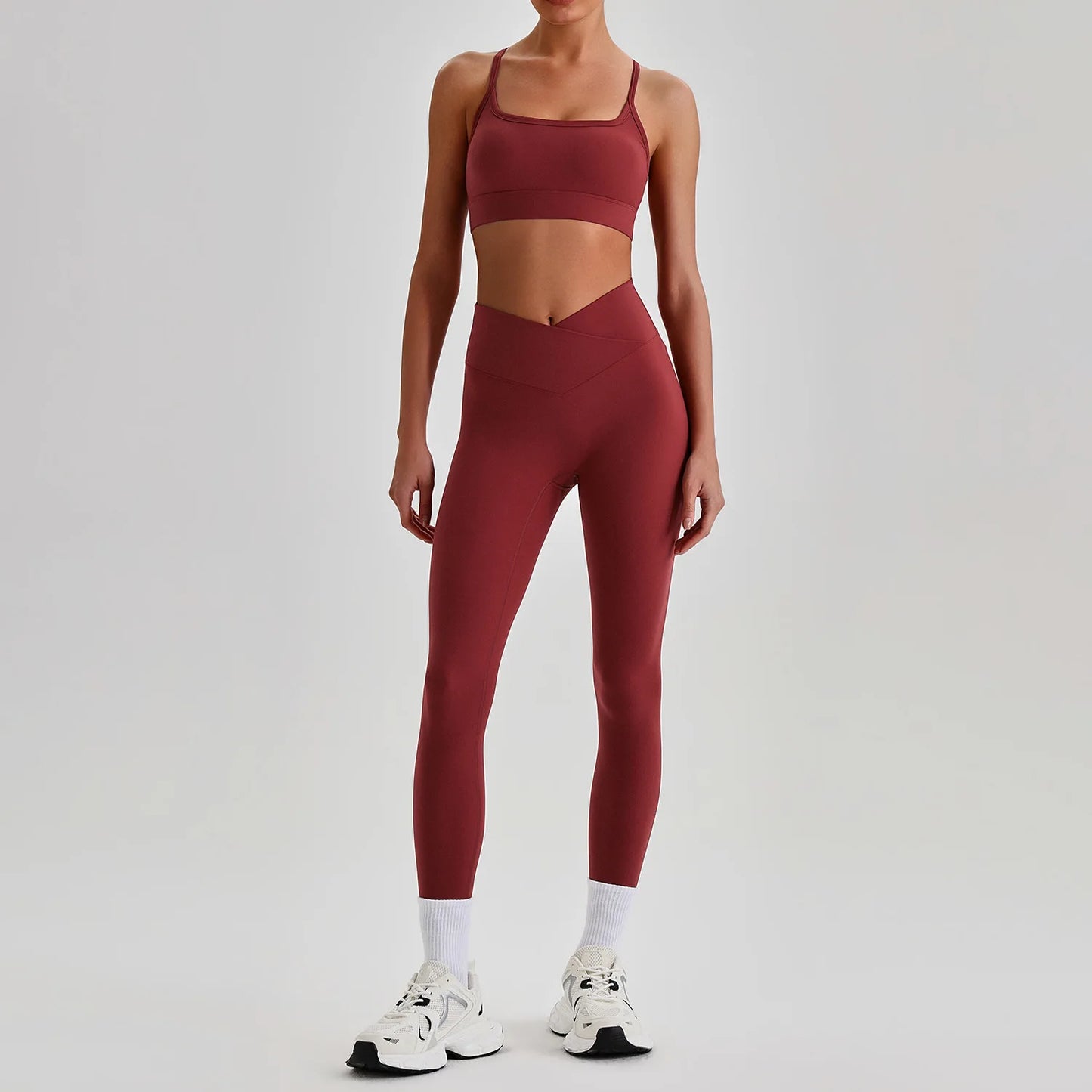 Women's Yoga Sets High Waist Tummy Control Leggings Push Up Sportswear Gym Workout Outfits Sports Fitness Clothes Hot Sale New