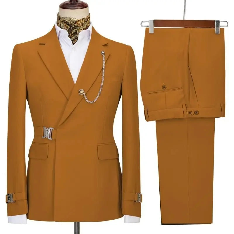 Herrenanzüge Blazer Hosen für Männer 2024 Jacke Italienisches Design Revers Party Hochzeit Slim Fit Kostüm Homme 2-teilige Kleidung