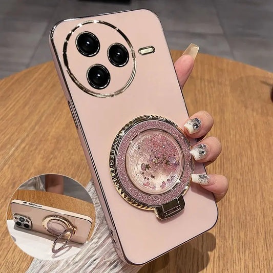 For POCO F7 Ultra Fashionable Galvanized Phone Case for Xiaomi POCO M7 F7 X7 M6 X6 F6 Pro 4G 5G C75 C65 Quicksand Bracket Shell