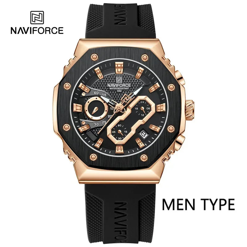 NAVIFORCE Original Men Watch Quartz Top Brand Luxury Digital Male Clock Military Business Sport Women Lady Lover Wristwatch 8035