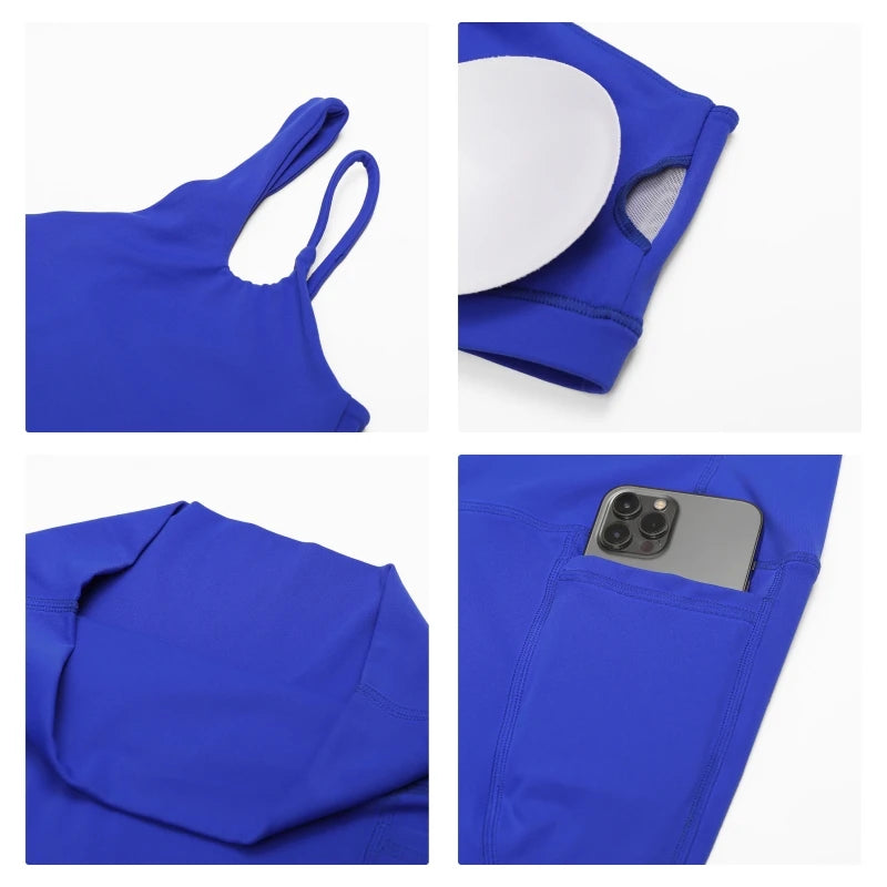 Ctenkevet 2Pcs Sports Set Women Sexy One Shoulder Bra Workout Suit Female Sportswear Fitness Gym Set Women Quick-Dry Yoga Suit