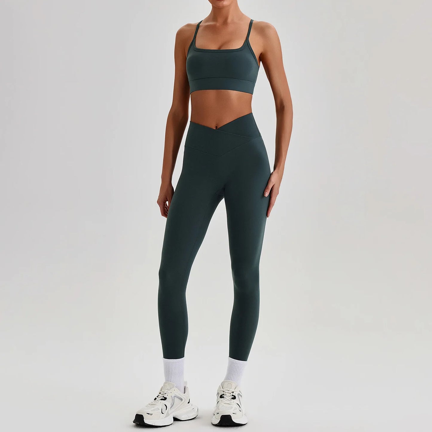 Women's Yoga Sets High Waist Tummy Control Leggings Push Up Sportswear Gym Workout Outfits Sports Fitness Clothes Hot Sale New