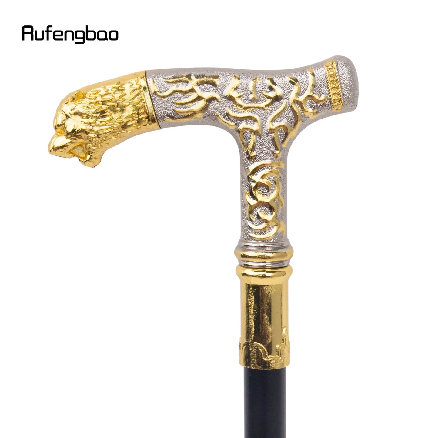 Golden White Tiger Luxury Pattern Walking Stick Party Fashion Elegant Walking Stick Decorative Cospaly Cane Knob Crosier 89cm
