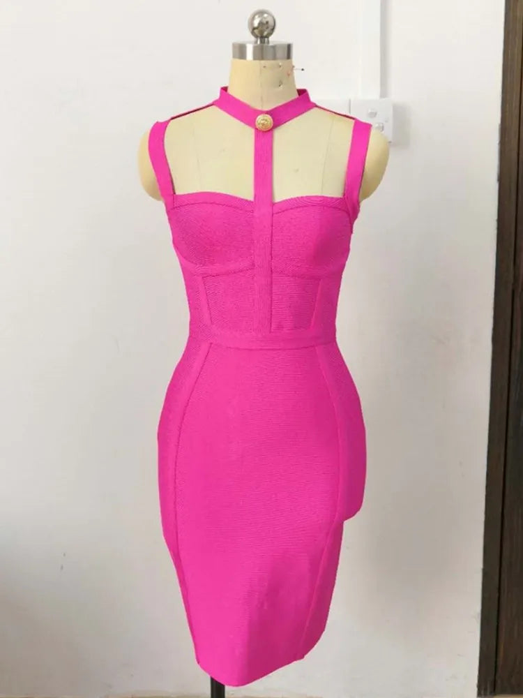 Neue Ankunft Sommer Stil Sexy Cut Out Taste Stretchy Elastische Verband Kleid 2022 Promi Designer Abend Party Kleid Vestidos