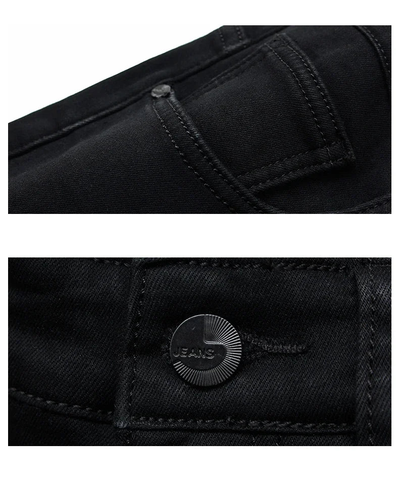 Soft Stretch Black Biker Jeans Men Classic Advanced Brand Denim Trousers Trendy Comfortable Jeans Homme Masculino Mens Pants