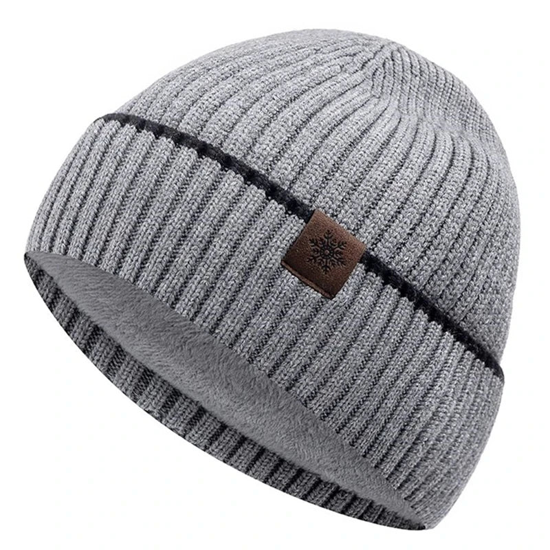 New Unisex Winter Hat Plush Fleece Warm Cap Snow Label Soft Beanie Hat For Men Women Outdoor Thicken Ski Sports Knitted Hat