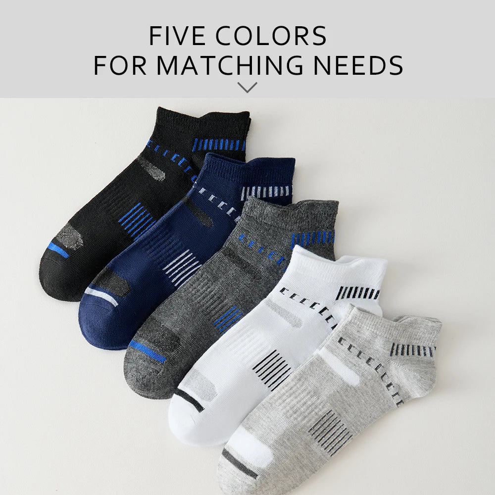 5 Pairs High Quality Men Ankle Socks For Man Breathable Sports Socks Mesh Casual Athletic Thin Cut Short Sokken Boat Socks 39-44