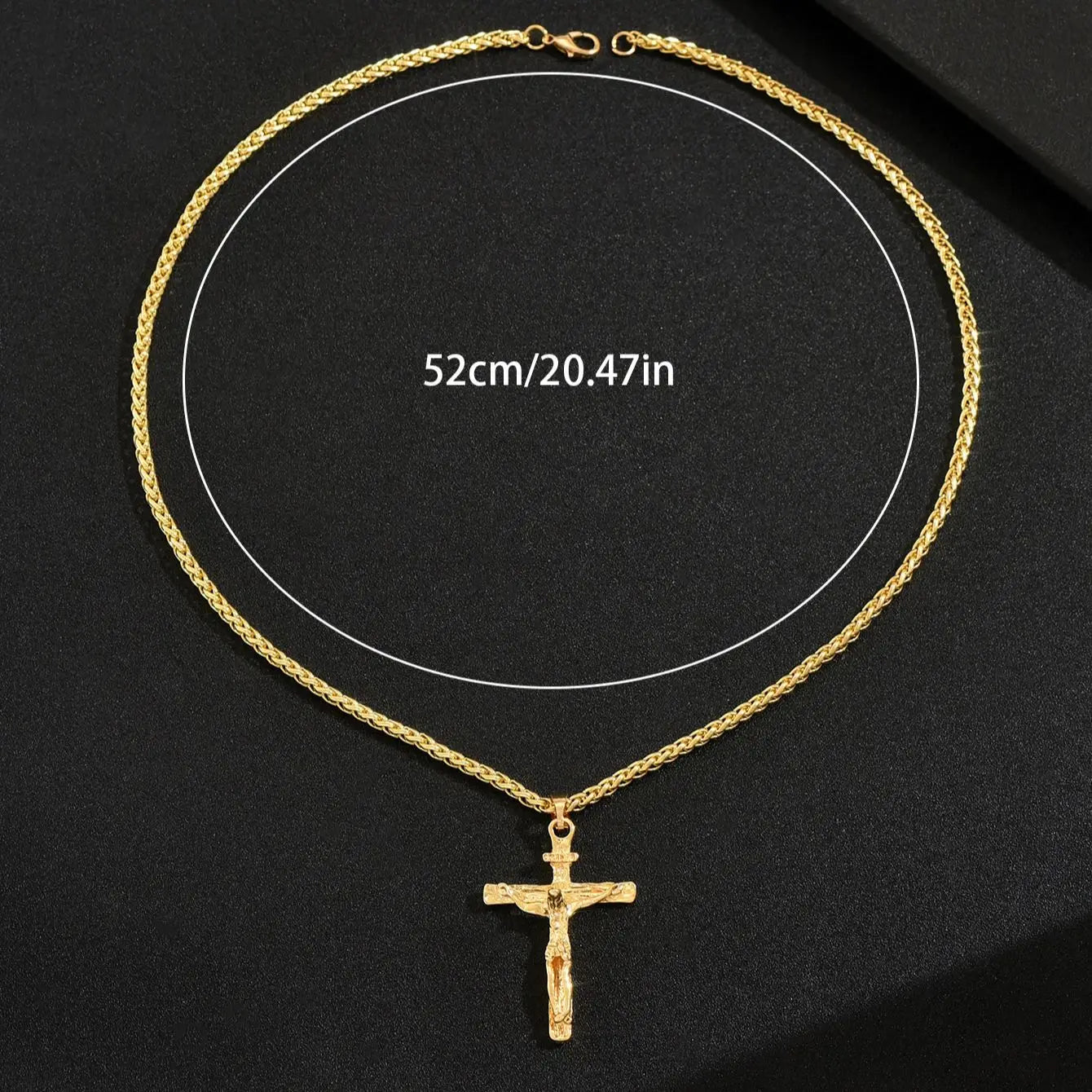 Minimalist  Crucifix Pendant Necklace Religious Cross Gold Color Twisted Chain Nacklace For Women & Men Daily Wear Jewelry
