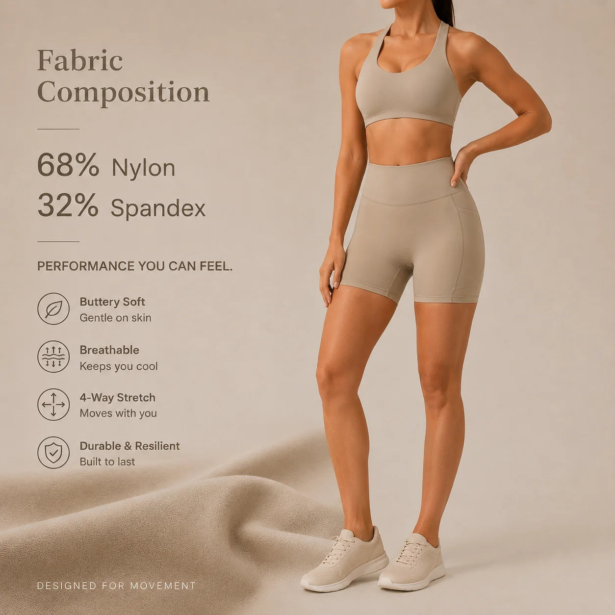 Hearuisavy Fitness Set 2Pcs Women Gym Sports Bra Running Sports Shorts With Pockets High Impact Breathable Racerback Yoga Tops