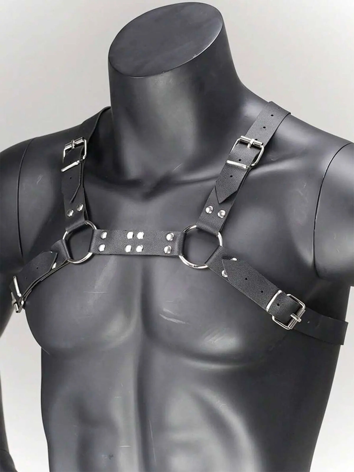 Fashion Men PU Leather Chest Harness Lingerie Adjustable Leather Body Decortive Strap Punk Club Costume Clothing Accessories