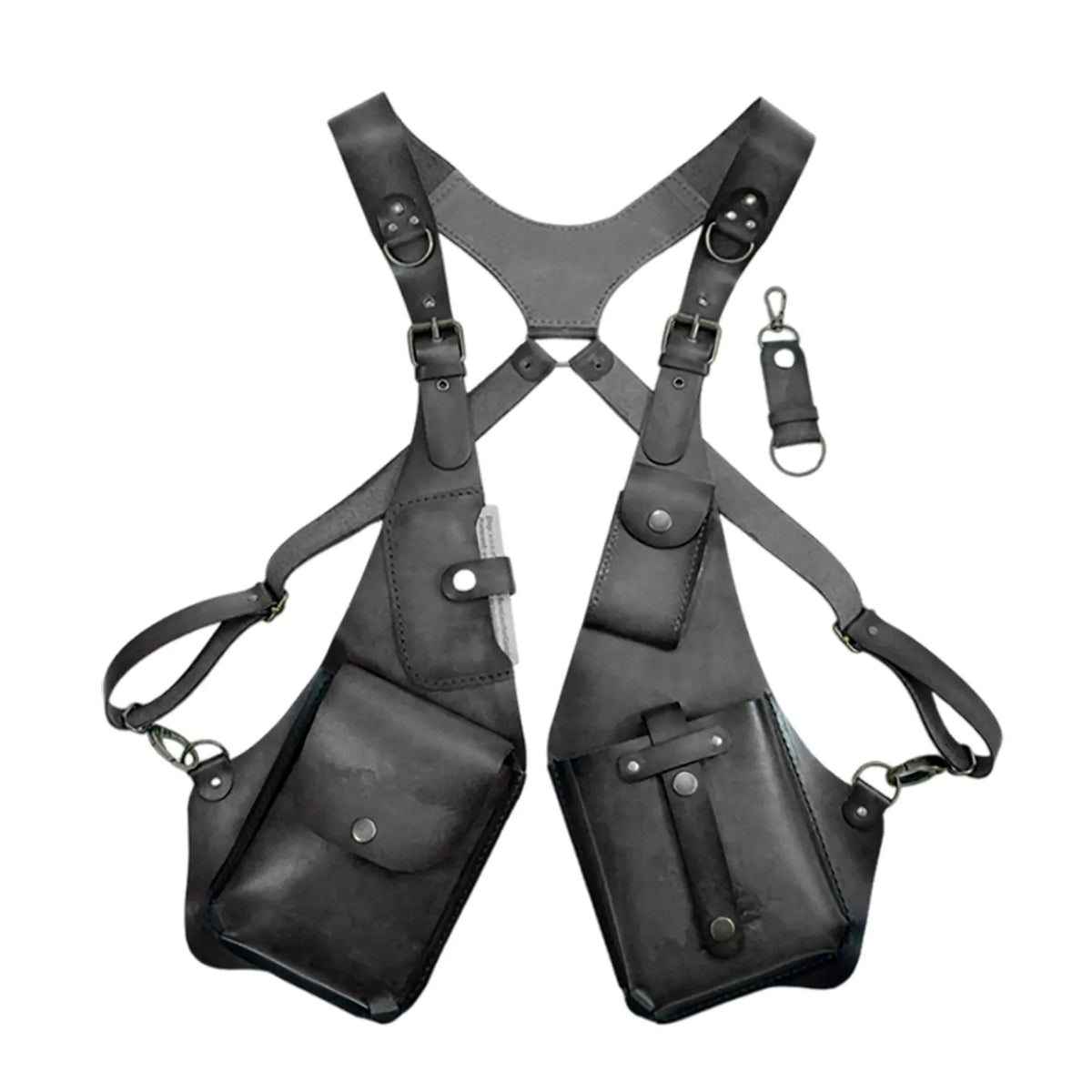 Leather Sling Gun Holster Medieval Jacket Vest Anti-theft Wallet Cosplay Motorcycle Style Phone Festival Bag Unisex Suit Clothes