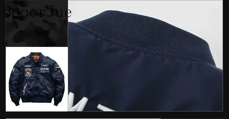 High Quality Military Motorcycle Ma-1 Aviator Pilot Coats Male Baseball Bomber Jackets Winter Hip Hop Thick Warm Jackets Men 6XL
