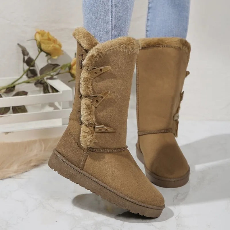Classic Plush Snow Boots and Calf Women's Boots Wool Women's Boots Warm Winter Shoes 2024 Winter New Women's Shoes D84