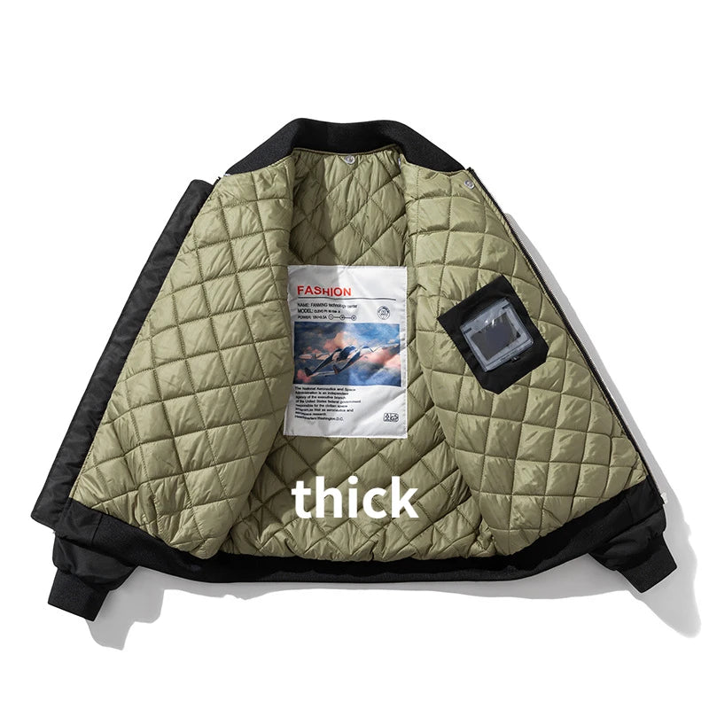 Winter Pilot Jackets Military Bomber Jacket Men Badge Thick Warm Air Force Flight Coat Women Vintage Parkas Hooded Streetwear