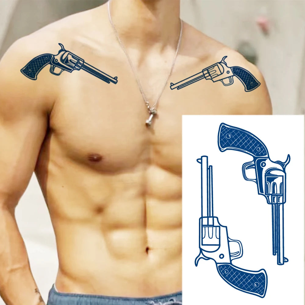 Juice Lasting Ink Tattoos Body Art Waterproof Temporary Tattoo Sticker Eagle Leopard Man Totem Gun Knife Arm Fake Tatoo Women