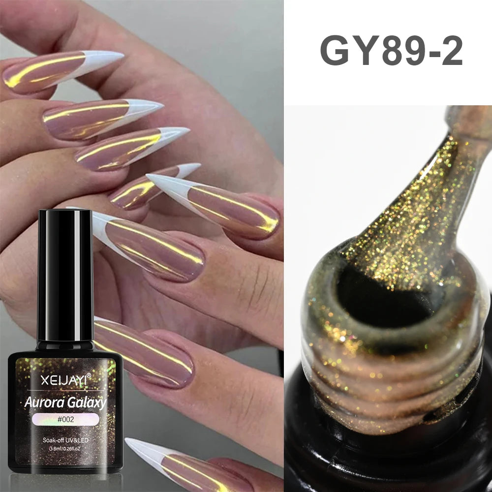 10ml/jar Moonlight White Magnetic Laser Gel Nail Polish Reflective Glitter Cat Eye Gel Semi-permanent UV Magnetic Venalisa GY