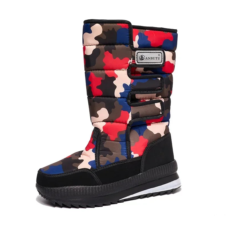 Men's Mid-calf Boots Outdoor Waterproof Men Snow Boot -40° Keep Warm Couples Boots Non-slip Platform Women Shoes Big Size 36-47