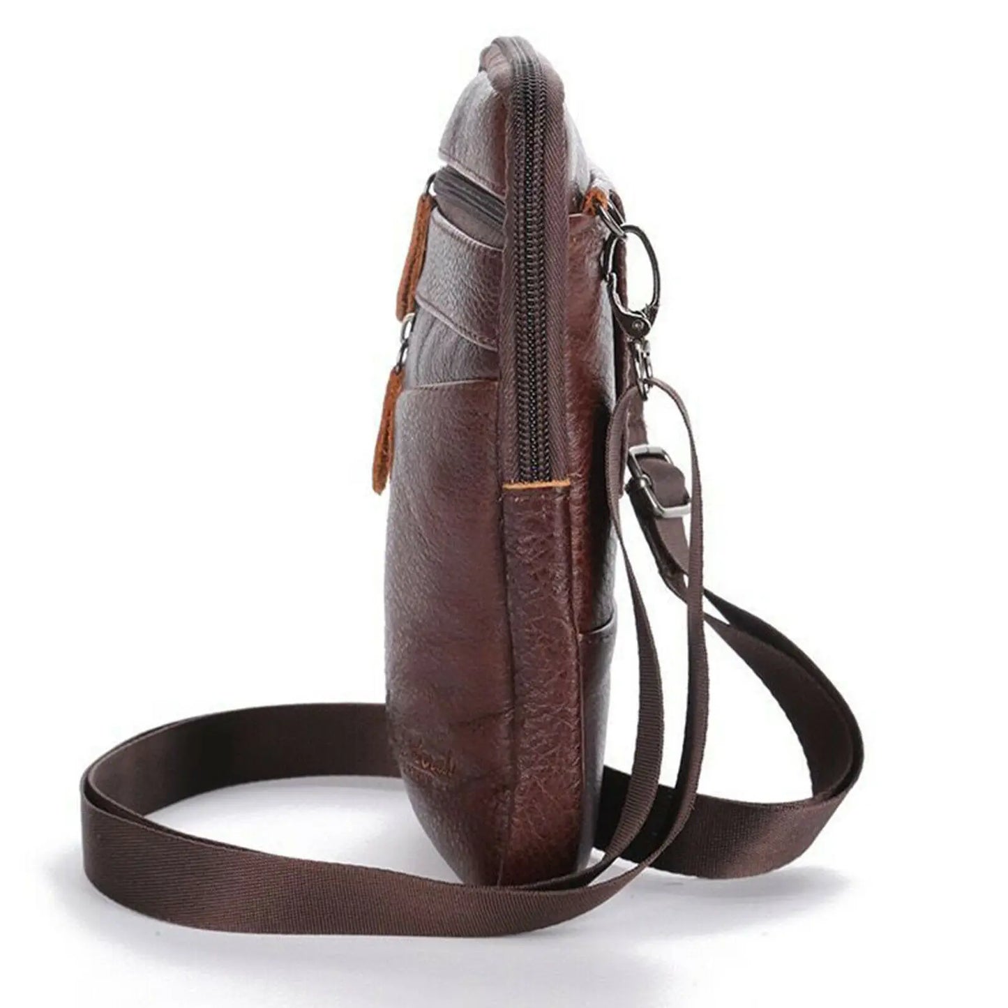 Men'S Shoulder Bag Multi-Function Leather Messenger Bag Casual Crossbody Bags High Quality Male Purse Phone Men'S Chest Pack
