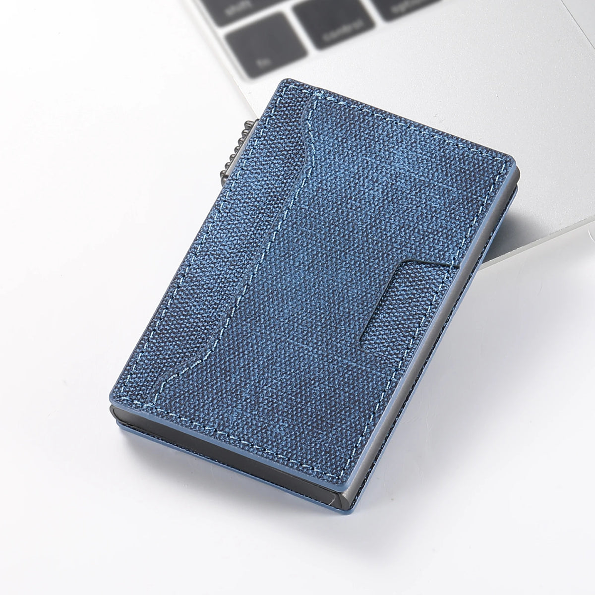 SUTENI Faux Leather Card Slot Wallet Flip Cover Unisex Card Box Pressing The Button Automatically Ejects The Card