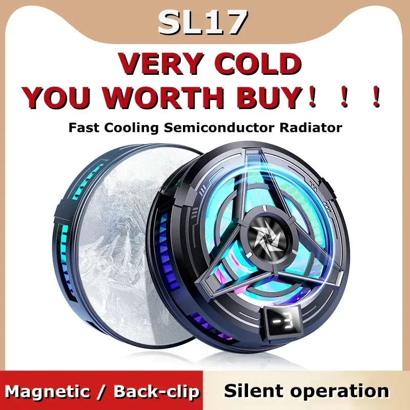 Magnetic Phones Cooler Back-Clip 2 in 1 Game Cooler Semiconductor Fast Phone Cooling Fan for IOS Android Phone